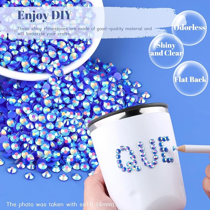12000PCS 2mm Resin Jelly Rhinestones in Bulk, Bedazzling Flatback Crystals - Image 4