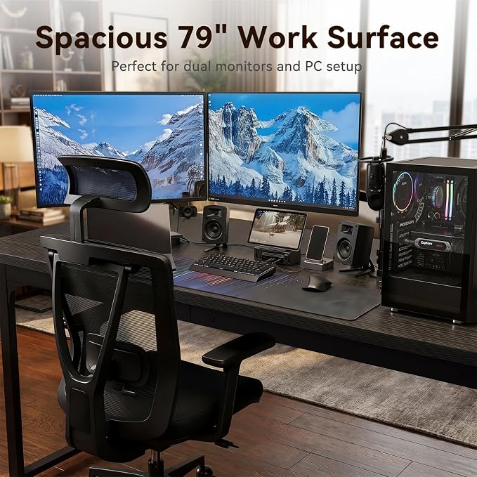 Coleshome 79 Inch Large Computer Desk - Image 5