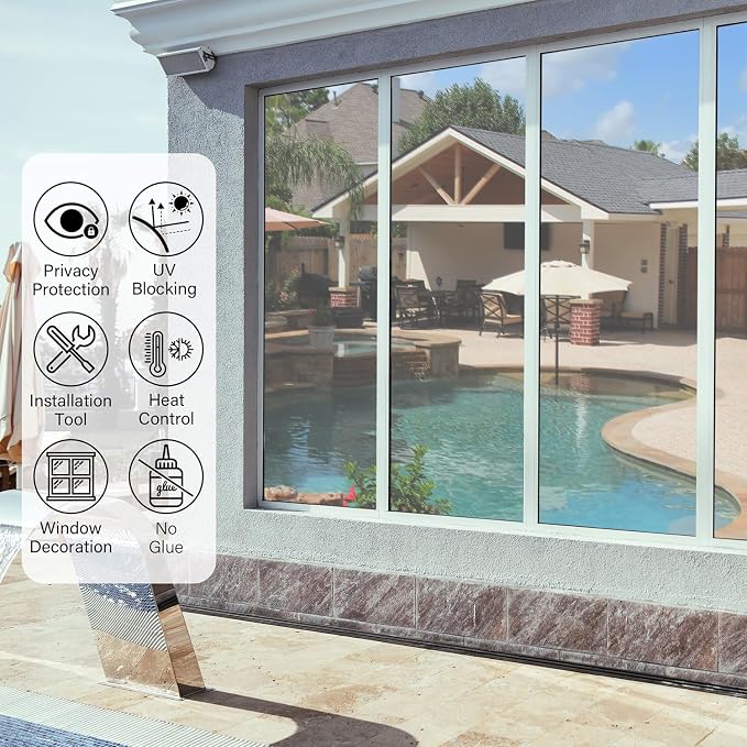 Kromapolis One Way Window Privacy Film Reflective Mirror Home Window Tint - Image 6