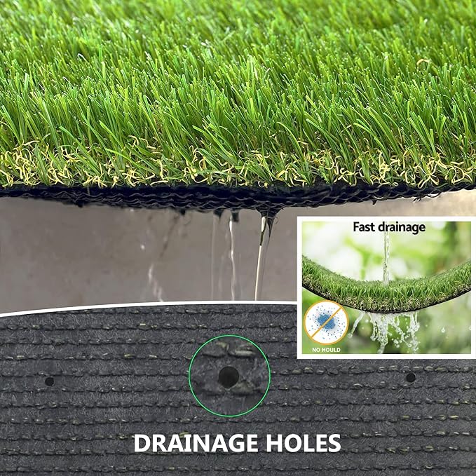 Artificial Grass Rug Outdoor Indoor 9FTX82FT Fake Grass Carpet Green Synthetic - Image 5