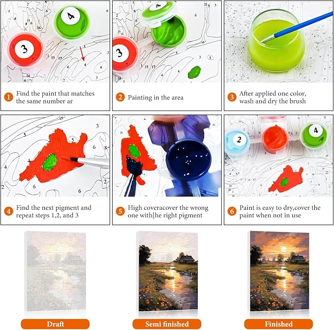 Fountor Framed Paint by Numbers Kit - Image 6