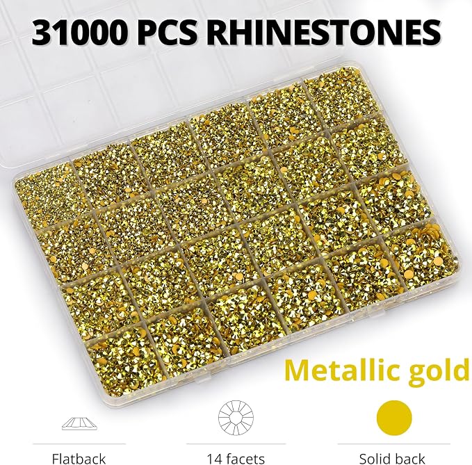 33000Pcs Metallic Gold Rhinestones - Image 3