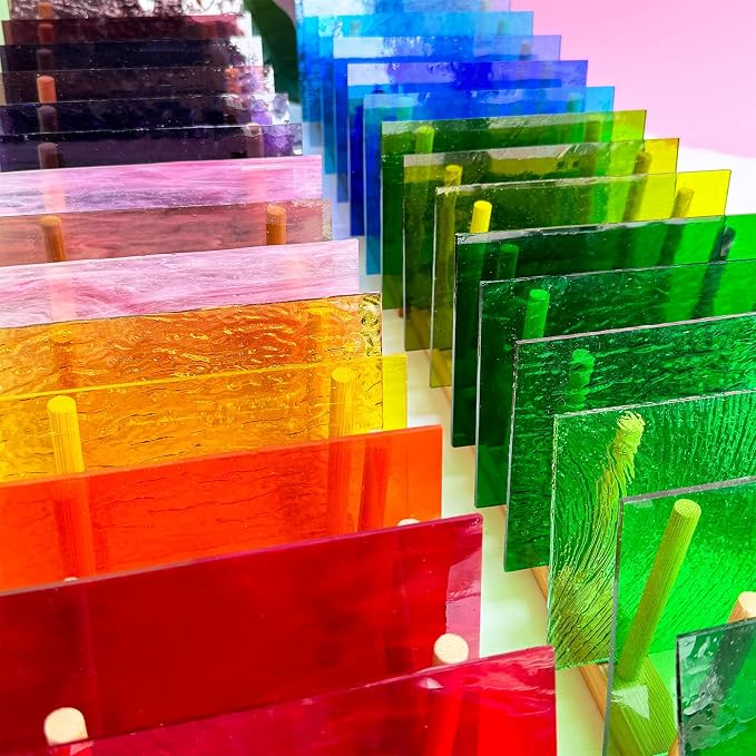 ILLUCKAI 36 Sheets Transparent Stained Glass Sheets, 6 x 4 Inch Cathedral Art - Image 4