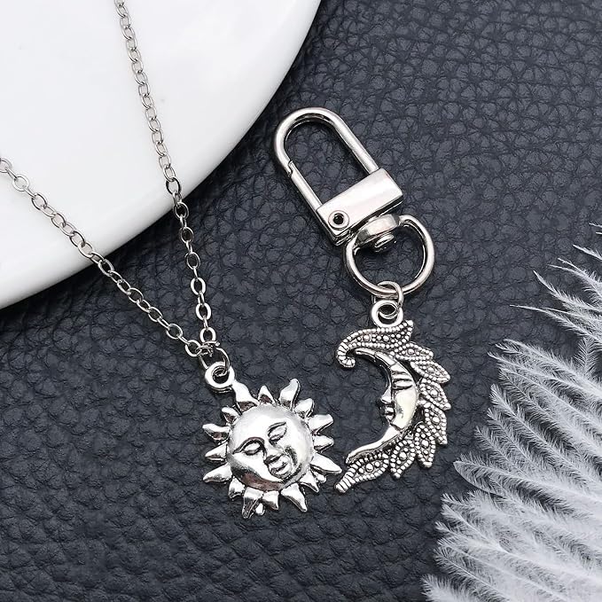 WOCRAFT 60pcs Antique Silver Sun Moon Star Bracelet Charms - Image 6