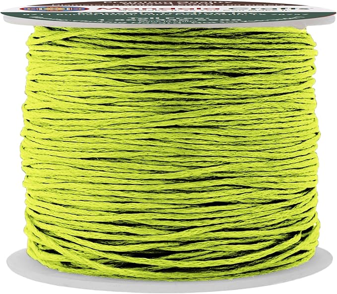 Mandala Crafts 0.5mm 109 Yards Yellow Green Cotton Waxed Cord for Jewelry Making Bracelet Cord Waxed String - Beading String Thread Jewelry Cords for Necklaces String