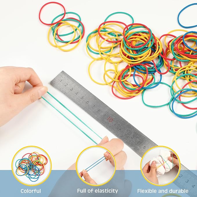 500 Pcs Rubber Bands Kit for Tie Dye Projects Craft Project Colorful Elastic - Image 2