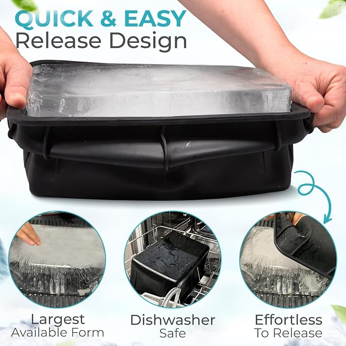 Ice Block Form With Lid Makes 12 Lb. Ice Cube 11" x 7" x 5" Largest Available - Image 3