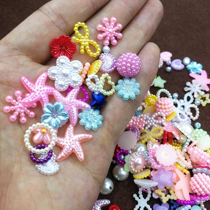 Amaney Around 300pcs 4-20mm Mixed Styles Crafts Material Kit Flatback - Image 3