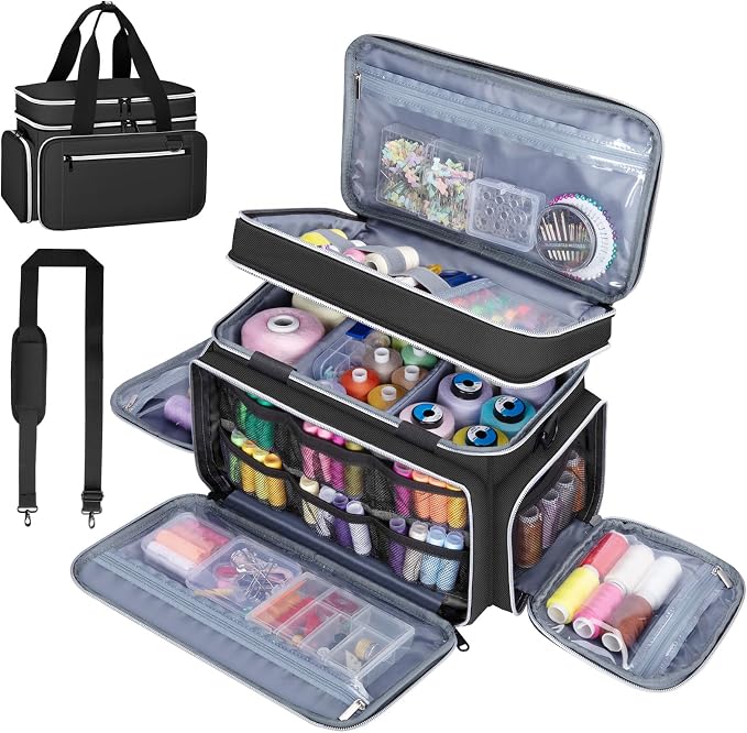 Anitor Large Sewing Supplies Organizer, Double Layer Sewing Storage Organizer by Anitor