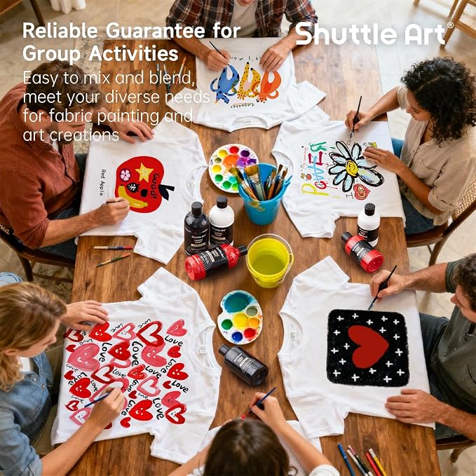 Shuttle Art Red Fabric Paint, 16.9 oz Permanent Fabric Paint - Image 7