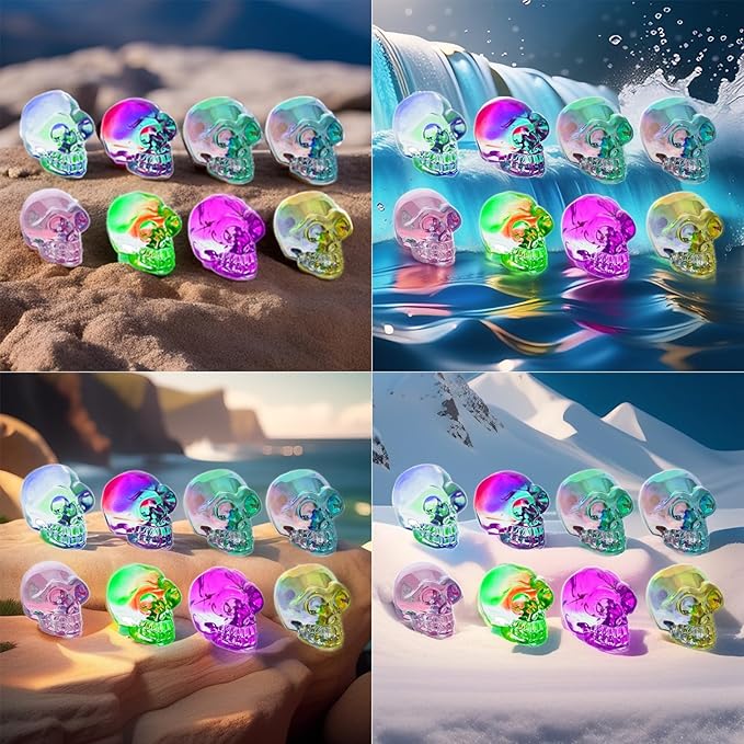 Skull Resin Molds Silicone Molds for Epoxy Resin Casting 8PCS Mini 3D Skull Candle Mold Halloween Key Ring Accessory