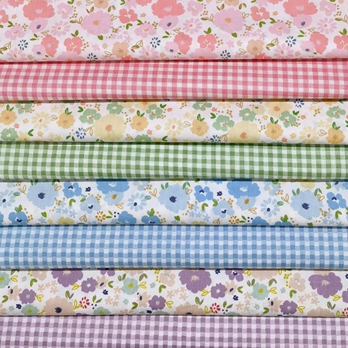 Cotton Fabric DIY Making Supplies Quilting Patchwork Fabric Fat Quarter Bundles by Antetek