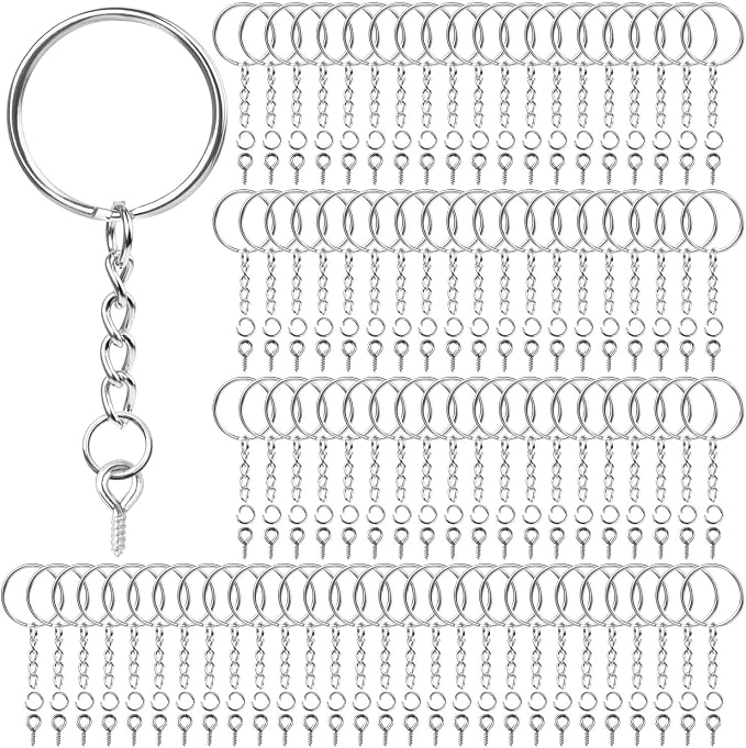 Keychain Rings for Crafts, Flasoo 360Pcs Keychains for Resin Include Key Rings by Flasoo