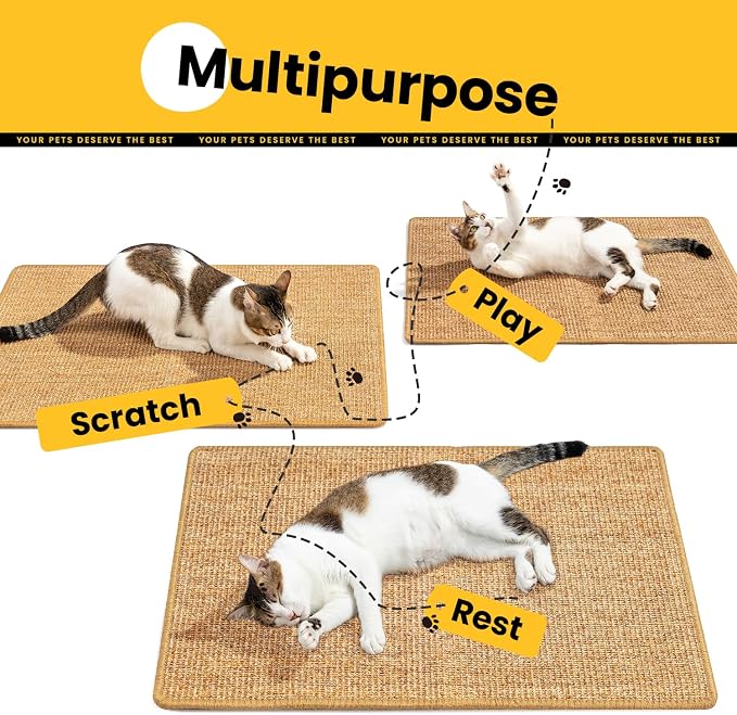 Cat Scratcher Mat, Natural Sisal Cat Scratch Pad - Image 4