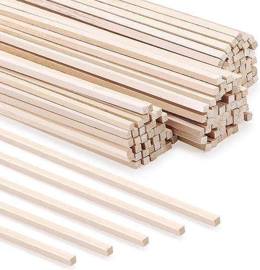 240 Pcs Balsa Wood Sticks 1/8 x 1/8 x 12 Inch Square Dowel Rods Balsa Wood Strips Hardwood Sticks for Crafts DIY Projects Models Making