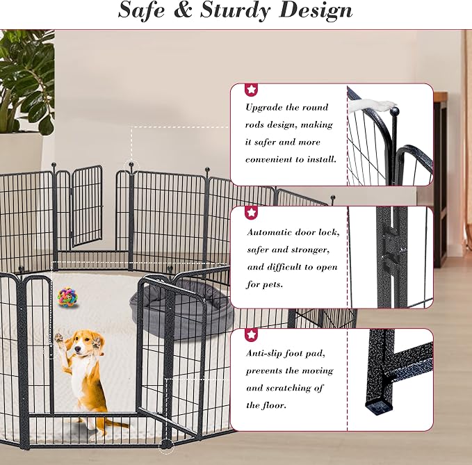 Dog Playpen 32 inch 28 Panels Indoor Outdoor Dog Pen - Image 4