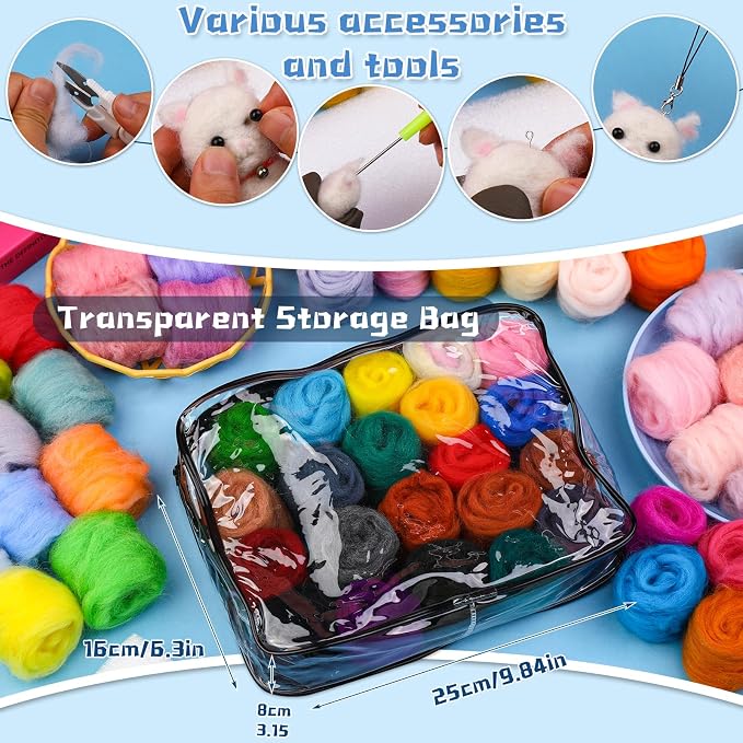 SOCNITC 70 Colors Needle Felting Kit, Wool Felting Kit - Image 5
