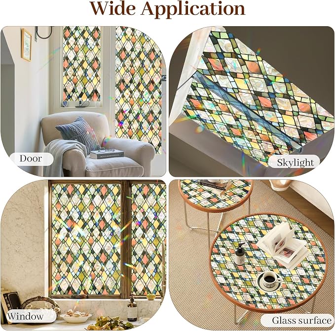 Bloss Rainbow Window Privacy Film Stained Glass Decorative Windows Film - Image 8