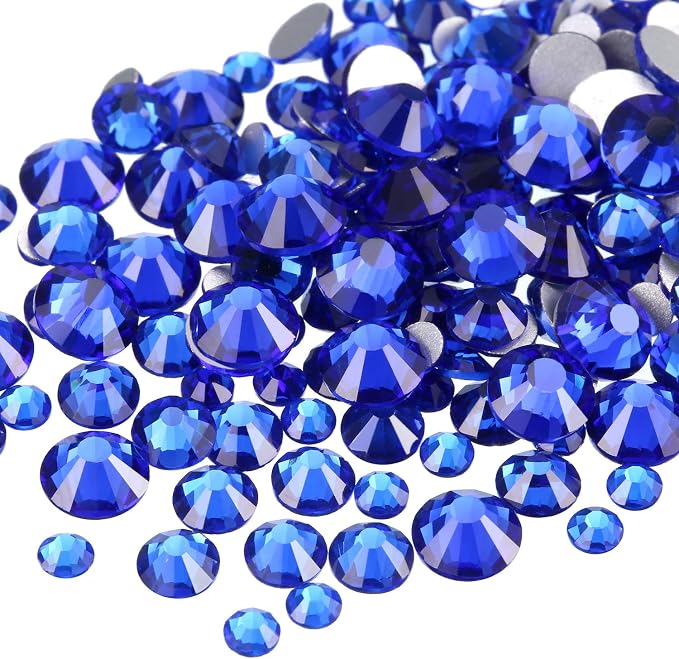 TecUnite 2000 Pieces Flat Back Gems Round Crystal Rhinestones 6 Sizes - Image 2
