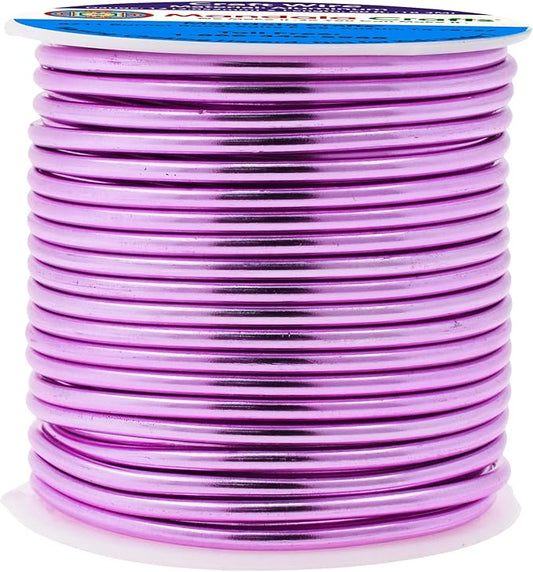 Mandala Crafts 12 Gauge Anodized Aluminum Craft Wire for Jewelry Making - 60 FT Colored Flexible Violet Wire - Bendable for Bonsai Armature Crafting Sculpting
