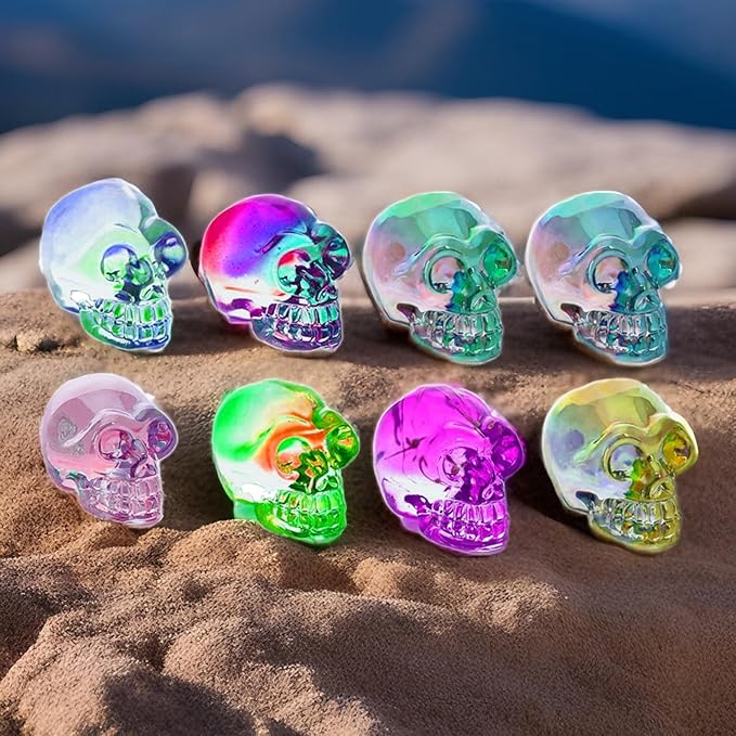 Skull Resin Molds Silicone Molds for Epoxy Resin Casting 8PCS Mini 3D Skull Candle Mold Halloween Key Ring Accessory