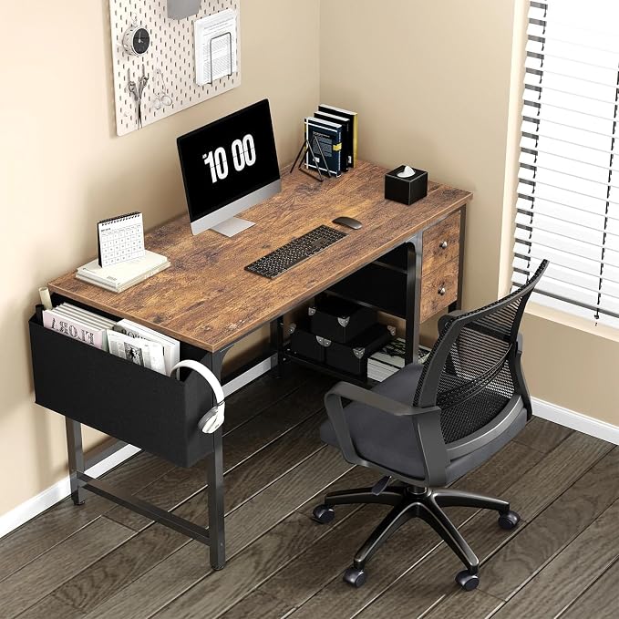 Lufeiya Computer Desk with Fabric Drawers, 47 Inch Desk - Image 2