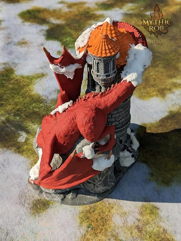 Dragon 3D Printed Dice Tower - Mythic Roll Collection - Unchained Games - Ascend to New Heights with your Rolls! (19.) Silk-Blue & Green)