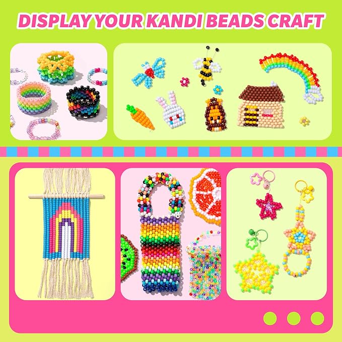 Simetufy 14000Pcs Pony Beads Bulk, 30 Colors 6x9 Kandi Beads - Image 11