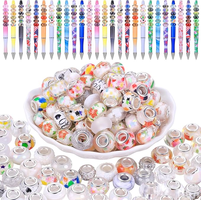 European Large Hole Spacer Charm Beads by VICTLOV