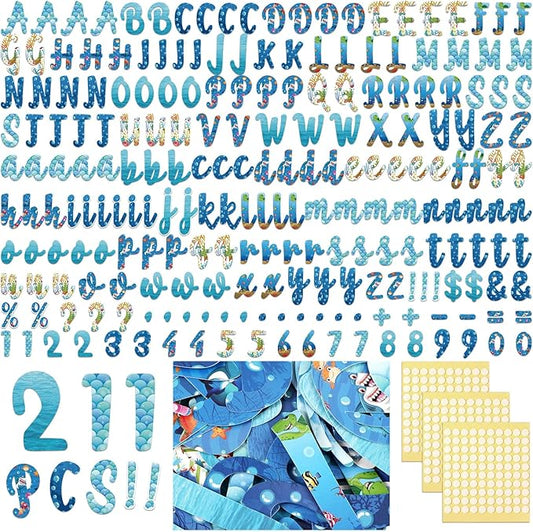 221 Pcs Bulletin Board Letters Round Alphabet Number Punctuation Symbol Combo Letter Cutouts Classroom Decoration for School Classroom Chalkboard Poster Board