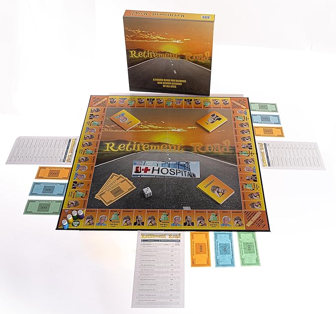 Retirement Road Board Game | Retirement Gift | Board Game for Senior Citizens | Gift for Parents or Grandparents | Board Game for Game Night | 2 to 6 Players | Play Time 45 to 90 Minutes