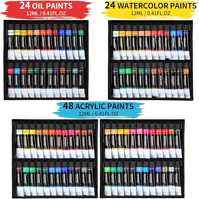 179Pcs Professional All-in-One Art Painting Kit with Aluminum & Beech Wood Easel, 96 Acrylic, Watercolor & Oil Paint Set, Complete Art Supplies Painting Set for Adults, Artists, Beginners