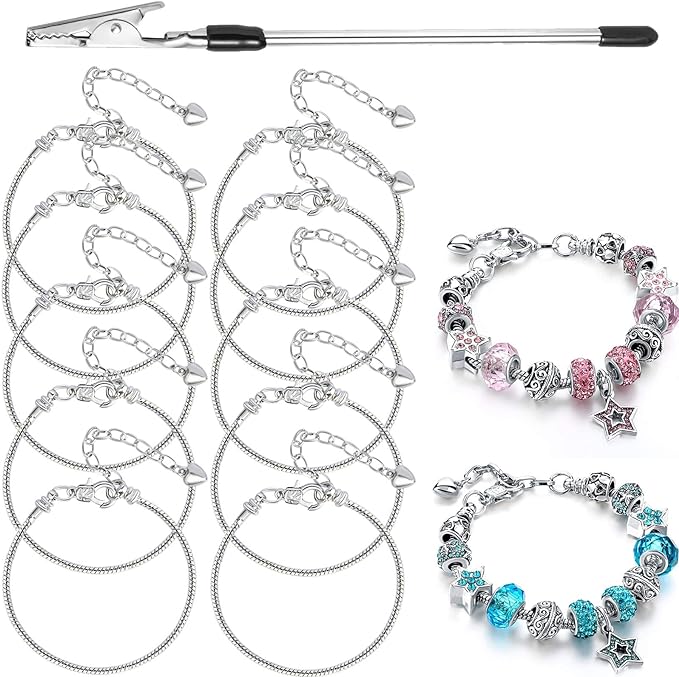 10PCS Snake Chain Charm Bracelet by BRACELETMAKINGKIT