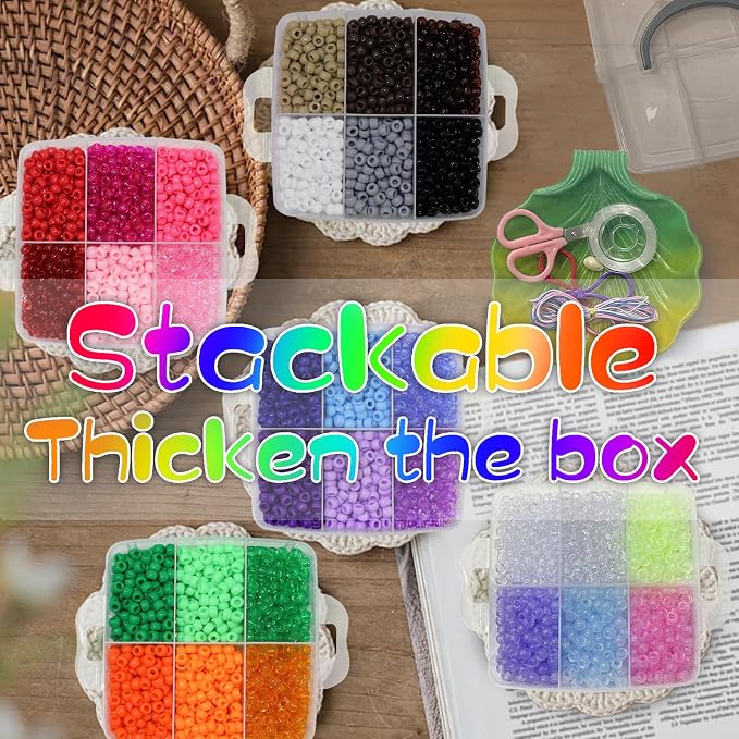 5800Pcs Glow in The Dark Pony Beads Bulk, 30 Colors Rainbow Kandi Bead - Image 3