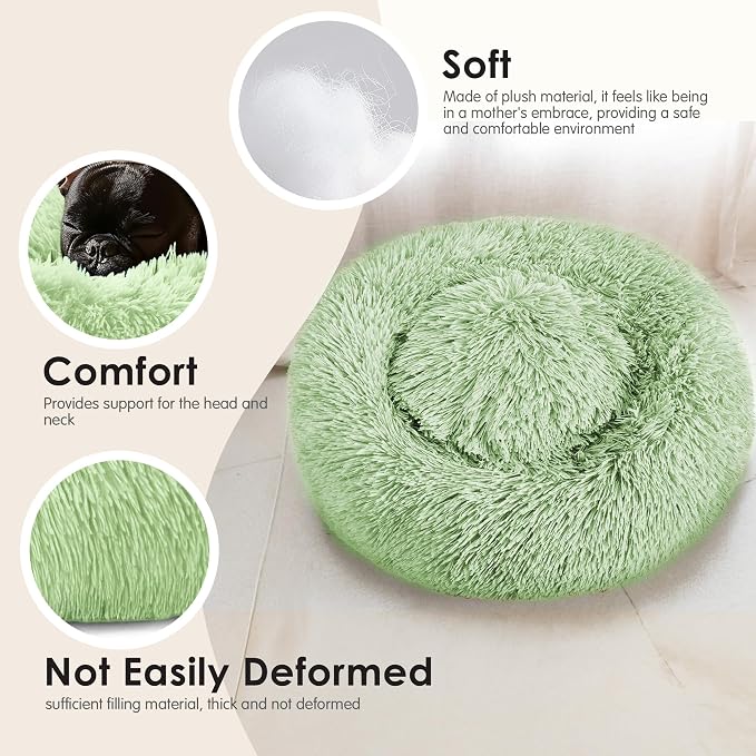 28in Large Dog Bed, Medium Size Dog and Cats, Calming Donut Bed - Image 4