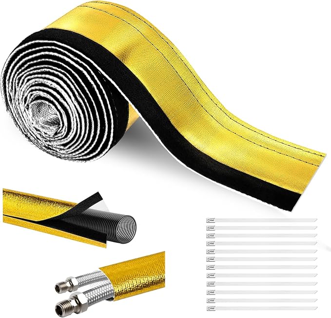 Wire Heat Shield Wrap for Car Hose Lines, 3/4" I.D. x 10FT, by Amerbro