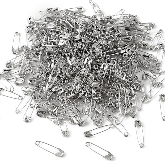 1000PCS Safety Pins, 0.75In/19mm Small Fastening Pins, Rust Resistant Nickel Plated Steel Set for Crafting, Sewing, Jewelry Making Fabric, Rimming Fastening Clip Button for Garment Hang Tag (Silver)