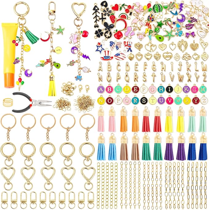 LOIKMIUP 440Pcs Keychain Making Kit, DIY Craft Supplies by LOIKMIUP