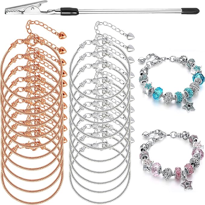 ZYEHXED 20PCS Snake Chain Charm Bracelet by BRACELETMAKINGKIT