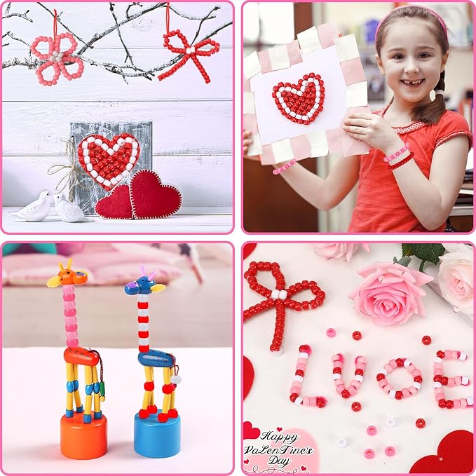 UPINS 1200Pcs Valentine's Day Pony Beads - Image 7