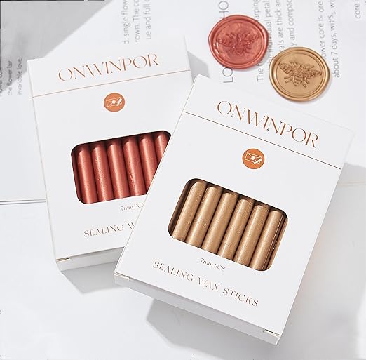 20pcs Bronze Wax Sealing Sticks, Antique Gold, for 0.28'' Glue Gun, Wax Seal Stamp, Wedding Invitations, Envelopes, Christmas Gifts