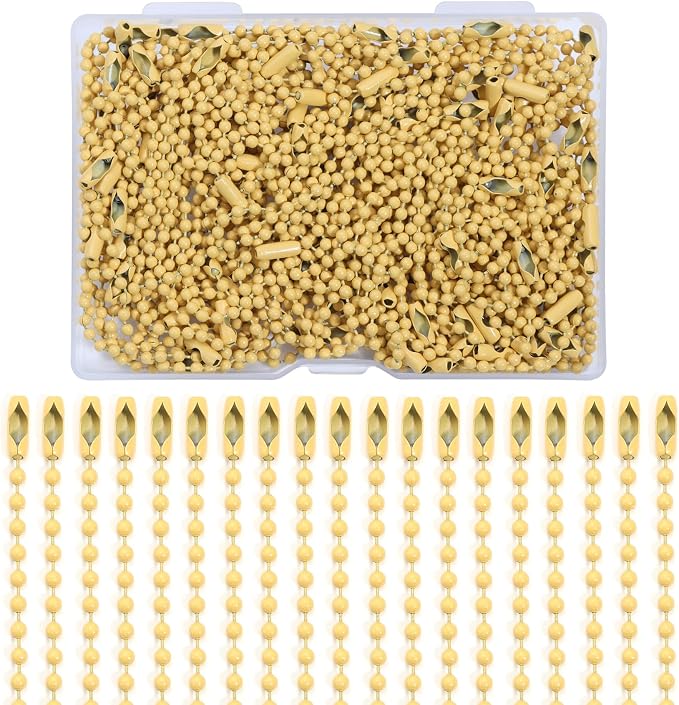 Lemonkey 100Pcs Ball Beads Chains Bulk, 4 Inch Dog Tag Metal Small Chains by Lemonkey