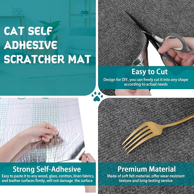 Climbing Cat Scratcher Mat Trimmable Cat Scratching Post Carpet 157.4’’x15.8’’ - Image 3
