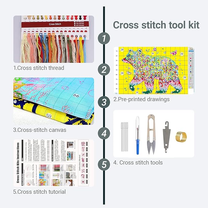 HKLIOPU Stamped Cross Stitch Kits - Image 2