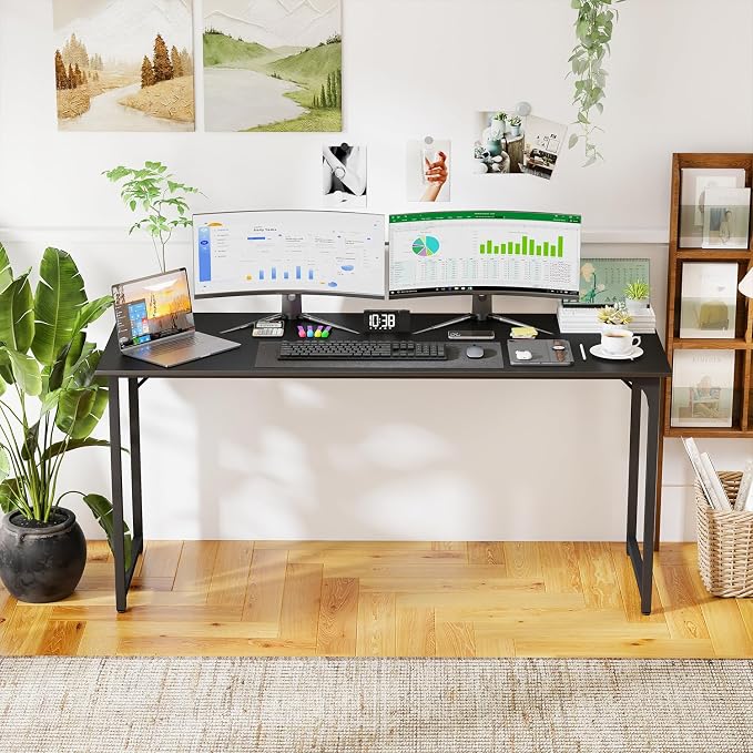 PayLessHere | 63 Inch Computer Desk | Black | Office Desk - Image 2