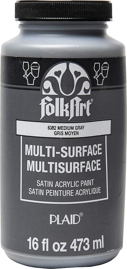 FolkArt Multi-Surface Satin Acrylic Paint in Assorted Colors, 16 oz, Medium by FolkArt