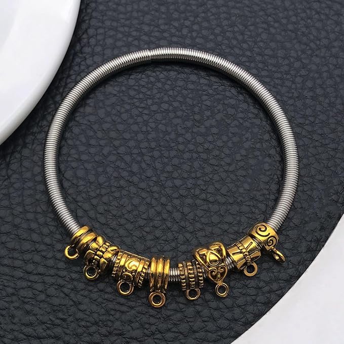 WOCRAFT 60pcs Antique Gold Bails Charms Bracelet Charms - Image 6