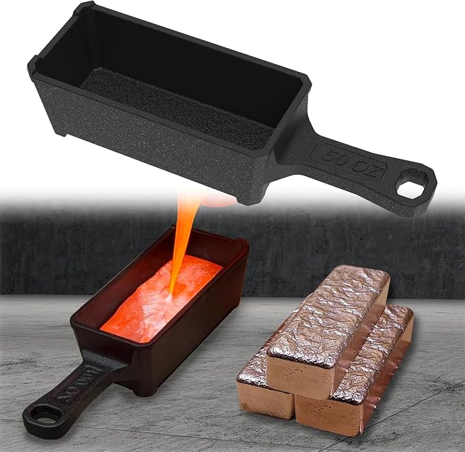 Nelyrho 50oz Troy Ounce Cast Iron Ingot Mold by Nelyrho