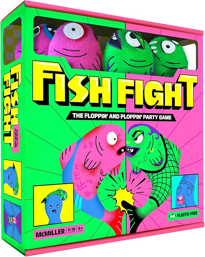 Fish Fight – The Flopping and Plopping Party Game for Families of All Ages | Outdoor Yard Game for Garden Parties, Large Groups, BBQs, Kids, Birthdays, Camping, Beach Days & Game Night Fun
