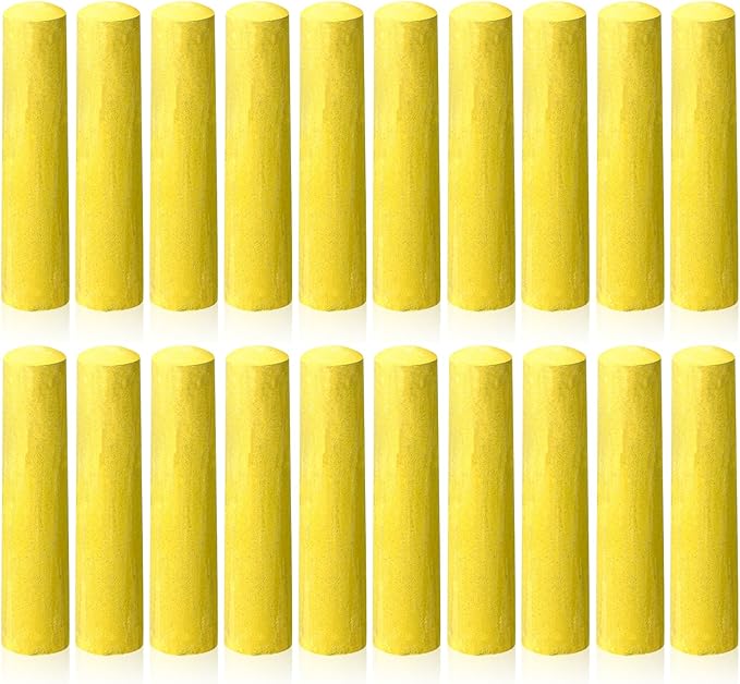 20 Pcs Sidewalk Chalks for Kids Non Toxic Jumbo Chalk for Party Gift Outdoor Art Classroom Play Painting (Yellow)